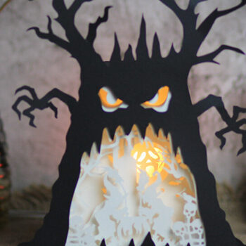 Intra απο ξύλο plywood Χρώμα wenge 3mm-4mm πάχος - Δέντρο φάντασμα Απόκριες σκοτεινές μάγισσες Δίασταση 15x15 cm INTRAFABR-100000636 - Image 10