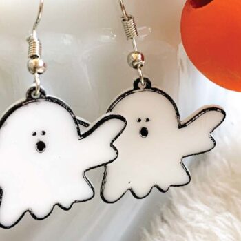 Intra απο ξύλο plywood  Χρώμα wenge 3mm-4mm πάχος - Ghosts Laser Earrings Δίασταση 3x3 cm INTRAFABR-109543199 - Image 3