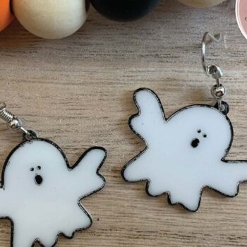 Intra απο ξύλο plywood  Χρώμα wenge 3mm-4mm πάχος - Ghosts Laser Earrings Δίασταση 3x3 cm INTRAFABR-109543199 - Image 4