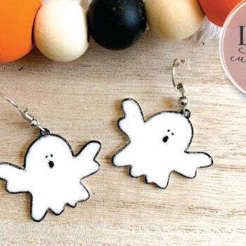 Intra απο ξύλο plywood  Χρώμα wenge 3mm-4mm πάχος - Ghosts Laser Earrings Δίασταση 3x3 cm INTRAFABR-109543199 - Image 5