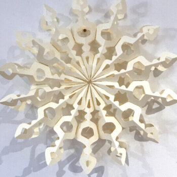 Intra απο ξύλο plywood  Χρώμα wenge 3mm-4mm πάχος - Γιγαντιαίες νιφάδες χιονιού Δίασταση 20x20 cm INTRAFABR-120914574 - Image 4