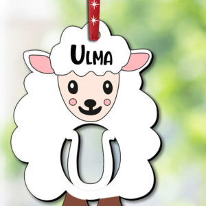 Intra απο ξύλο plywood  Χρώμα wenge 3mm-4mm πάχος - Καλάθι δώρου Όνομα ετικέτας Γράμμα U Πασχαλινό Δίασταση 6x6 cm INTRAFABR-118292579