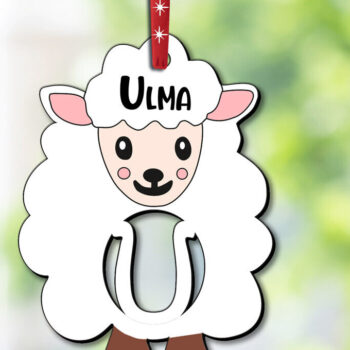 Intra απο ξύλο plywood  Χρώμα wenge 3mm-4mm πάχος - Καλάθι δώρου Όνομα ετικέτας Γράμμα U Πασχαλινό Δίασταση 6x6 cm INTRAFABR-118292579 - Image 1