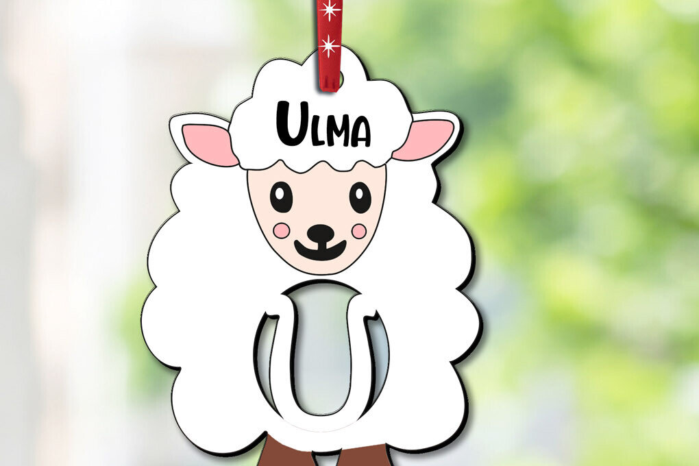 Intra απο ξύλο plywood  Χρώμα wenge 3mm-4mm πάχος - Καλάθι δώρου Όνομα ετικέτας Γράμμα U Πασχαλινό Δίασταση 6x6 cm INTRAFABR-118292579