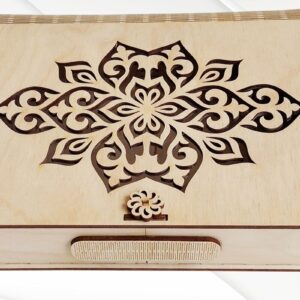 Intra απο ξύλο plywood  Χρώμα wenge 3mm-4mm πάχος - Κουτί δώρου 6x9 ίντσες με λέιζερ. Δίασταση 6x9 cm INTRAFABR-120353846