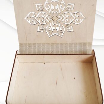 Intra απο ξύλο plywood  Χρώμα wenge 3mm-4mm πάχος - Κουτί δώρου 6x9 ίντσες με λέιζερ. Δίασταση 6x9 cm INTRAFABR-120353846 - Image 3