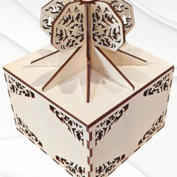 Intra απο ξύλο plywood  Χρώμα wenge 3mm-4mm πάχος - Κουτί δώρου Φιόγκος, με λέιζερ Δίασταση 119x119 cm INTRAFABR-120572721 - Image 1