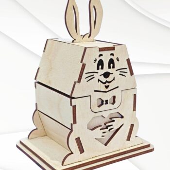 Intra απο ξύλο plywood  Χρώμα wenge 3mm-4mm πάχος - Κουτιά δώρου κουνελάκι, θήκη για πασχαλινά αυγά Δίασταση 114x86 cm INTRAFABR-120572758 - Image 3