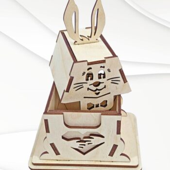 Intra απο ξύλο plywood  Χρώμα wenge 3mm-4mm πάχος - Κουτιά δώρου κουνελάκι, θήκη για πασχαλινά αυγά Δίασταση 114x86 cm INTRAFABR-120572758 - Image 5