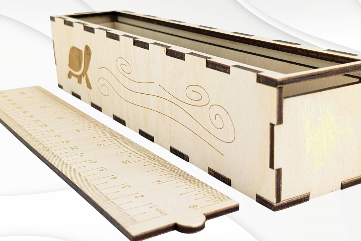 Intra απο ξύλο plywood  Χρώμα wenge 3mm-4mm πάχος - Θήκη δώρου για μολύβια κομμένη σχεδίαση Δίασταση 215x45 cm INTRAFABR-119669102