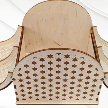 Intra απο ξύλο plywood  Χρώμα wenge 3mm-4mm πάχος - Κουτί δώρου, με λέιζερ. Δίασταση 134x124 cm INTRAFABR-123814185 - Image 1