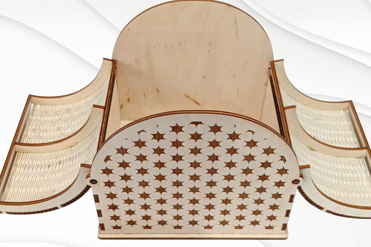 Intra απο ξύλο plywood  Χρώμα wenge 3mm-4mm πάχος - Κουτί δώρου, με λέιζερ. Δίασταση 134x124 cm INTRAFABR-123814185