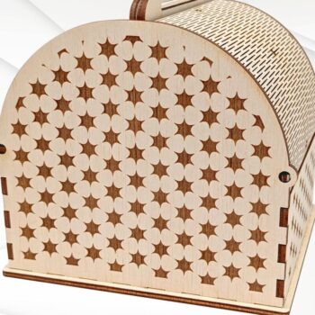 Intra απο ξύλο plywood  Χρώμα wenge 3mm-4mm πάχος - Κουτί δώρου, με λέιζερ. Δίασταση 134x124 cm INTRAFABR-123814185 - Image 2