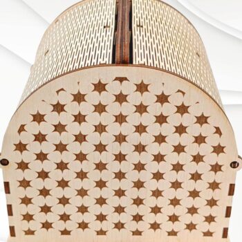 Intra απο ξύλο plywood  Χρώμα wenge 3mm-4mm πάχος - Κουτί δώρου, με λέιζερ. Δίασταση 134x124 cm INTRAFABR-123814185 - Image 5