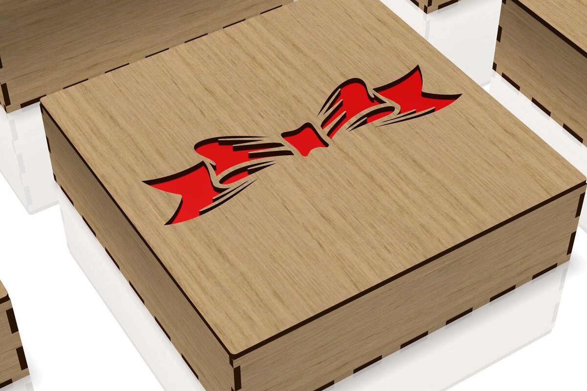 Intra απο ξύλο plywood  Χρώμα wenge 3mm-4mm πάχος - Κουτί δώρου, κουτί λουλουδιών, κοπής με λέιζερ Δίασταση 15x15 cm INTRAFABR-103064398