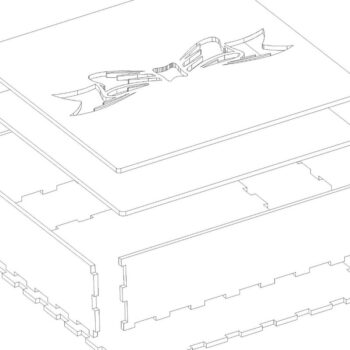 Intra απο ξύλο plywood  Χρώμα wenge 3mm-4mm πάχος - Κουτί δώρου, κουτί λουλουδιών, κοπής με λέιζερ Δίασταση 15x15 cm INTRAFABR-103064398 - Image 5