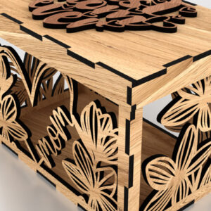 Intra απο ξύλο plywood  Χρώμα wenge 3mm-4mm πάχος - Κουτί δώρου για τη μητέρα Δίασταση 2x2 cm INTRAFABR-121722327