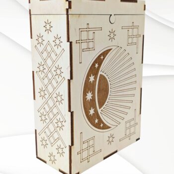 Intra απο ξύλο plywood  Χρώμα wenge 3mm-4mm πάχος - Κουτί δώρου για κάρτες Ταρώ Δίασταση 166x116 cm INTRAFABR-121722344 - Image 4