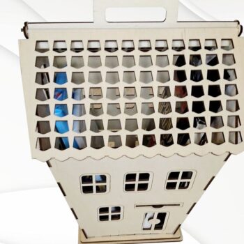 Intra απο ξύλο plywood  Χρώμα wenge 3mm-4mm πάχος - Κουτί δώρου Σπίτι με γάτα, κοπής με λέιζερ Δίασταση 285x193 cm INTRAFABR-121722354 - Image 6