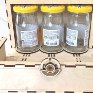 Intra απο ξύλο plywood  Χρώμα wenge 3mm-4mm πάχος - Κουτί δώρου Βαζάκια μαρμελάδας, με λέιζερ Δίασταση 129x210 cm INTRAFABR-36371383