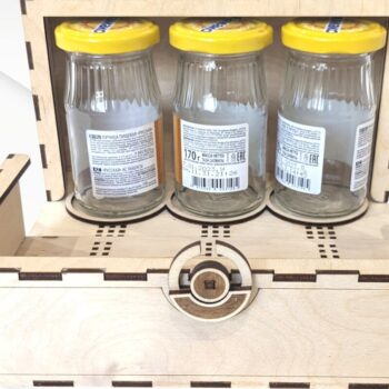 Intra απο ξύλο plywood  Χρώμα wenge 3mm-4mm πάχος - Κουτί δώρου Βαζάκια μαρμελάδας, με λέιζερ Δίασταση 129x210 cm INTRAFABR-36371383 - Image 1