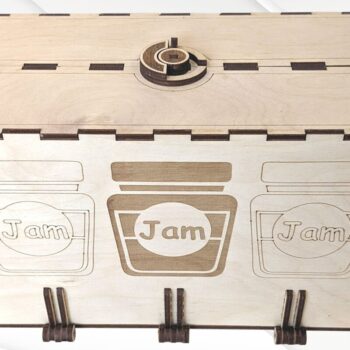 Intra απο ξύλο plywood  Χρώμα wenge 3mm-4mm πάχος - Κουτί δώρου Βαζάκια μαρμελάδας, με λέιζερ Δίασταση 129x210 cm INTRAFABR-36371383 - Image 3