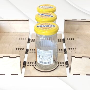 Intra απο ξύλο plywood  Χρώμα wenge 3mm-4mm πάχος - Κουτί δώρου Βαζάκια μαρμελάδας, με λέιζερ Δίασταση 129x210 cm INTRAFABR-36371383 - Image 4