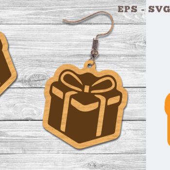 Intra απο ξύλο plywood  Χρώμα wenge 3mm-4mm πάχος - Κουτί δώρου Σκουλαρίκια κοπής με λέιζερ Δίασταση 3x3 cm INTRAFABR-67083154 - Image 1