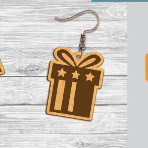 Intra απο ξύλο plywood  Χρώμα wenge 3mm-4mm πάχος - Κουτί δώρου Σκουλαρίκια κοπής με λέιζερ Δίασταση 3x3 cm INTRAFABR-98017985