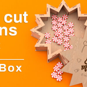 Intra απο ξύλο plywood  Χρώμα wenge 3mm-4mm πάχος - Κουτί δώρου, με λέιζερ, Glowforge Δίασταση 20x20 cm INTRAFABR-64955953