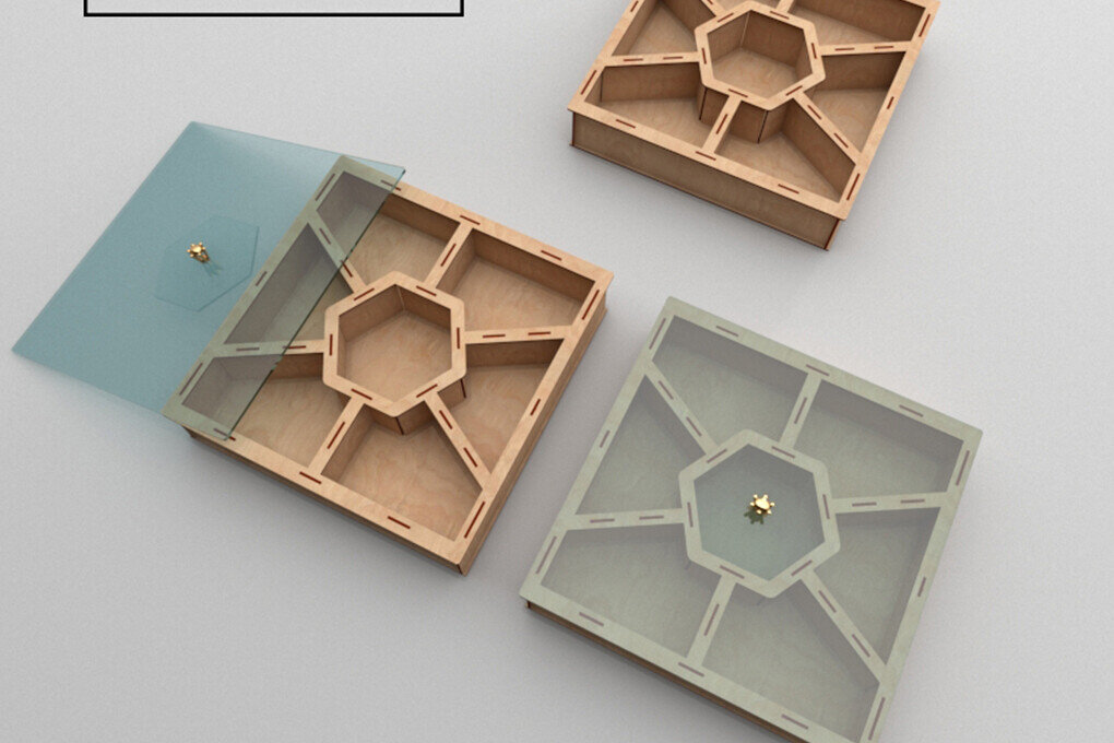 Intra απο ξύλο plywood  Χρώμα wenge 3mm-4mm πάχος - Κουτί δώρου, Nuts Box, , με λέιζερ Δίασταση 4x4 cm INTRAFABR-115497059