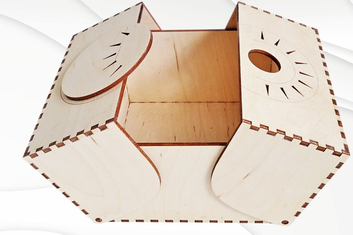 Intra απο ξύλο plywood  Χρώμα wenge 3mm-4mm πάχος - Κουτί δώρου Sun Pattern, Design . Δίασταση 133x126 cm INTRAFABR-115497039