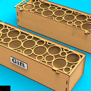 Intra απο ξύλο plywood Χρώμα wenge 3mm-4mm πάχος - Κουτί δώρου, Files, Glowforge Δίασταση 20x20 cm INTRAFABR-114960381 - Image 1