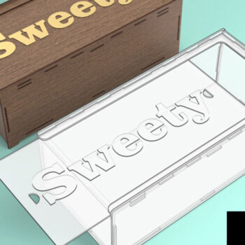 Intra απο ξύλο plywood Χρώμα wenge 3mm-4mm πάχος - Κουτί δώρου, Files, Glowforge Δίασταση 20x20 cm INTRAFABR-114960411 - Image 1