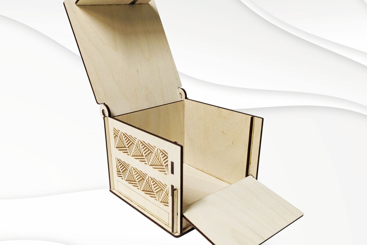 Intra απο ξύλο plywood  Χρώμα wenge 3mm-4mm πάχος - Κουτί δώρου με δύο καπάκια, έτοιμα κομμένα αρχεία λέιζερ Δίασταση 89x105 cm INTRAFABR-37056883