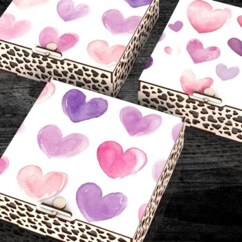 Intra απο ξύλο plywood  Χρώμα wenge 3mm-4mm πάχος - Κουτί δώρου για την ημέρα του Αγίου Βαλεντίνου Δίασταση 20x20 cm INTRAFABR-42383613 - Image 3