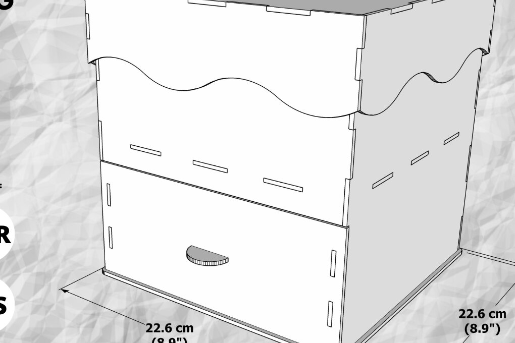 Intra απο ξύλο plywood  Χρώμα wenge 3mm-4mm πάχος - Κουτί δώρου με συρτάρι και καπάκι, Δίασταση 4x4 cm INTRAFABR-86665675