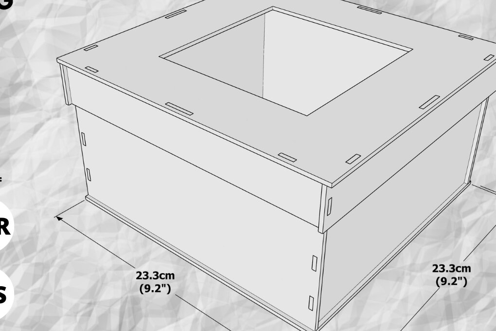 Intra απο ξύλο plywood  Χρώμα wenge 3mm-4mm πάχος - Κουτί δώρου με καπάκι, κουτί λουλουδιών, Δίασταση 4x4 cm INTRAFABR-86665927