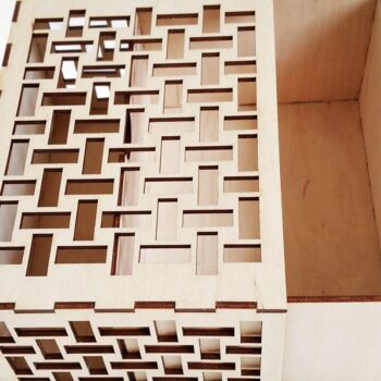 Intra απο ξύλο plywood  Χρώμα wenge 3mm-4mm πάχος - Κουτί δώρου με μοτίβο πλακιδίων Δίασταση 127x178 cm INTRAFABR-86665960 - Image 2