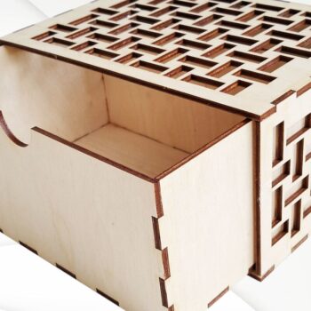 Intra απο ξύλο plywood  Χρώμα wenge 3mm-4mm πάχος - Κουτί δώρου με μοτίβο πλακιδίων Δίασταση 127x178 cm INTRAFABR-86665960 - Image 4