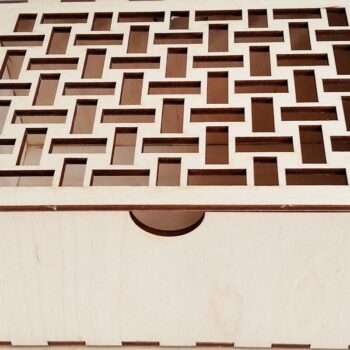 Intra απο ξύλο plywood  Χρώμα wenge 3mm-4mm πάχος - Κουτί δώρου με μοτίβο πλακιδίων Δίασταση 127x178 cm INTRAFABR-86665960 - Image 7