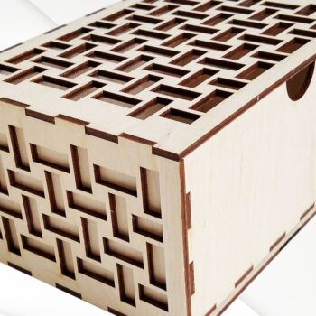 Intra απο ξύλο plywood  Χρώμα wenge 3mm-4mm πάχος - Κουτί δώρου με μοτίβο πλακιδίων Δίασταση 127x178 cm INTRAFABR-86665960 - Image 8