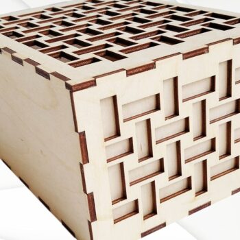 Intra απο ξύλο plywood  Χρώμα wenge 3mm-4mm πάχος - Κουτί δώρου με μοτίβο πλακιδίων Δίασταση 127x178 cm INTRAFABR-86665960 - Image 9