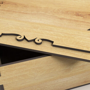 Intra απο ξύλο plywood  Χρώμα wenge 3mm-4mm πάχος - Κουτί δώρου με το σχέδιό σας Δίασταση 5x6 cm INTRAFABR-86666119 - Image 1