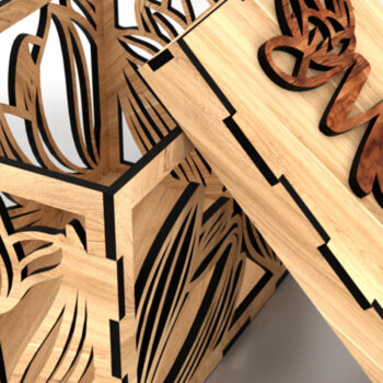 Intra απο ξύλο plywood  Χρώμα wenge 3mm-4mm πάχος - Κουτιά δώρων για τη γιορτή της μητέρας Δίασταση 2x2 cm INTRAFABR-86666191 - Image 9