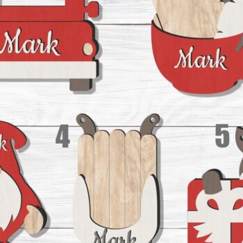 Intra απο ξύλο plywood  Χρώμα wenge 3mm-4mm πάχος - Πακέτο χριστουγεννιάτικου λέιζερ με θήκη δώρου Δίασταση 30x20 cm INTRAFABR-86666852 - Image 2