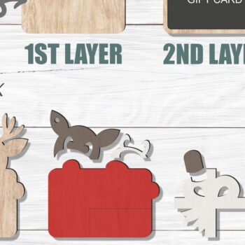 Intra απο ξύλο plywood  Χρώμα wenge 3mm-4mm πάχος - Πακέτο χριστουγεννιάτικου λέιζερ με θήκη δώρου Δίασταση 30x20 cm INTRAFABR-86666852 - Image 7