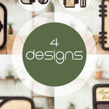 Intra απο ξύλο plywood  Χρώμα wenge 3mm-4mm πάχος - Πακέτο θήκης δωροκάρτας με 4 σχέδια Δίασταση 20x20 cm INTRAFABR-86666876 - Image 1