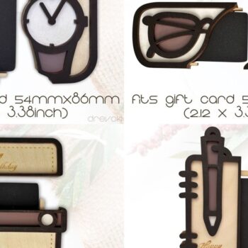 Intra απο ξύλο plywood  Χρώμα wenge 3mm-4mm πάχος - Πακέτο θήκης δωροκάρτας με 4 σχέδια Δίασταση 20x20 cm INTRAFABR-86666876 - Image 3