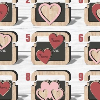 Intra απο ξύλο plywood  Χρώμα wenge 3mm-4mm πάχος - Πακέτο θήκης δωροκάρτας Valentines Δίασταση 20x20 cm INTRAFABR-86666957 - Image 2